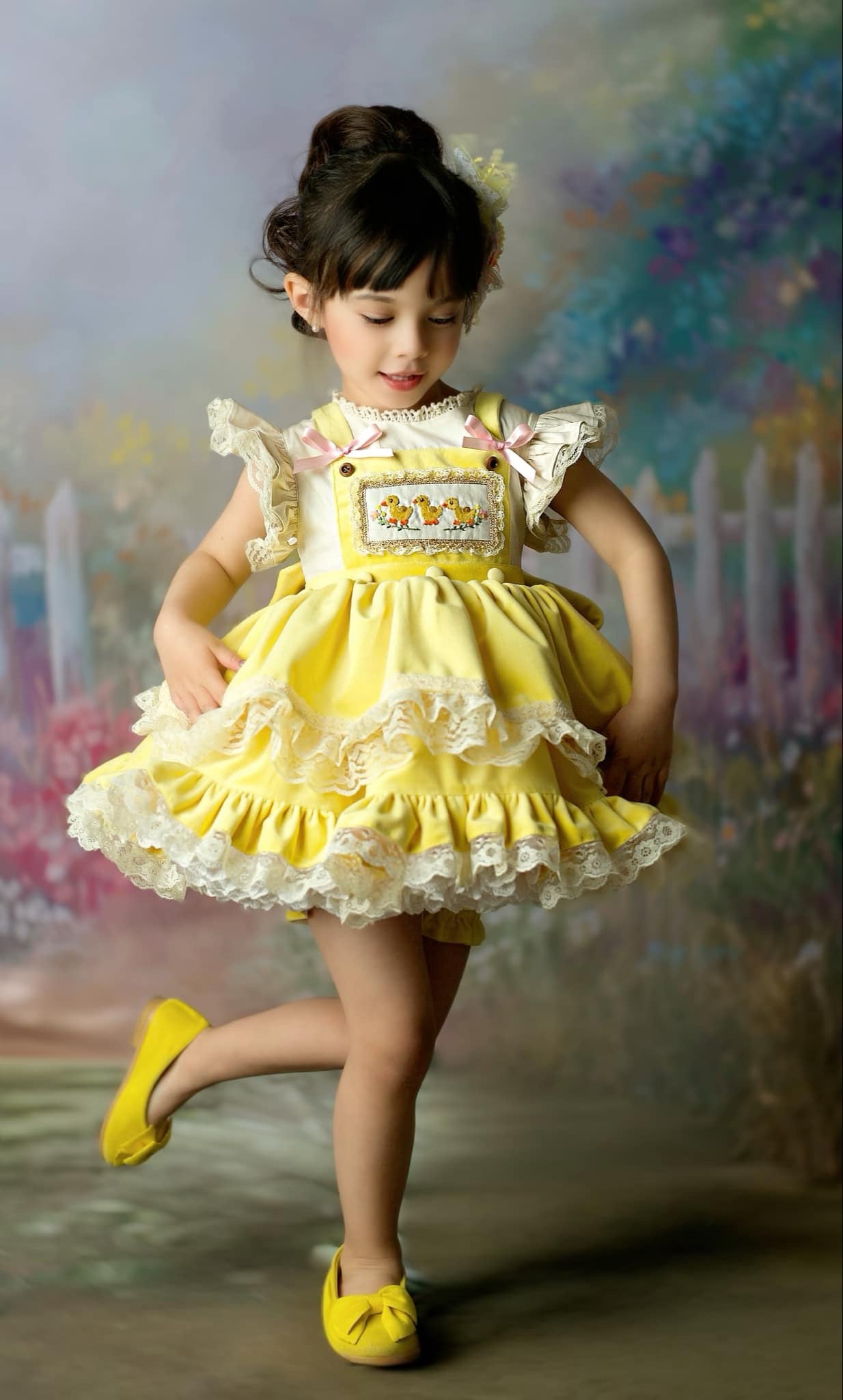 Three Little Ducklings – Hand Embroidered Vintage Inspired Velvet Cott