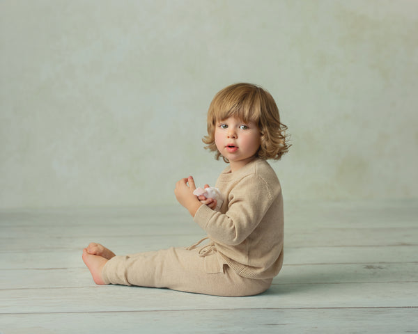 Merino Wool Cashmere Toddler Lounge Set — Sweater + Joggers