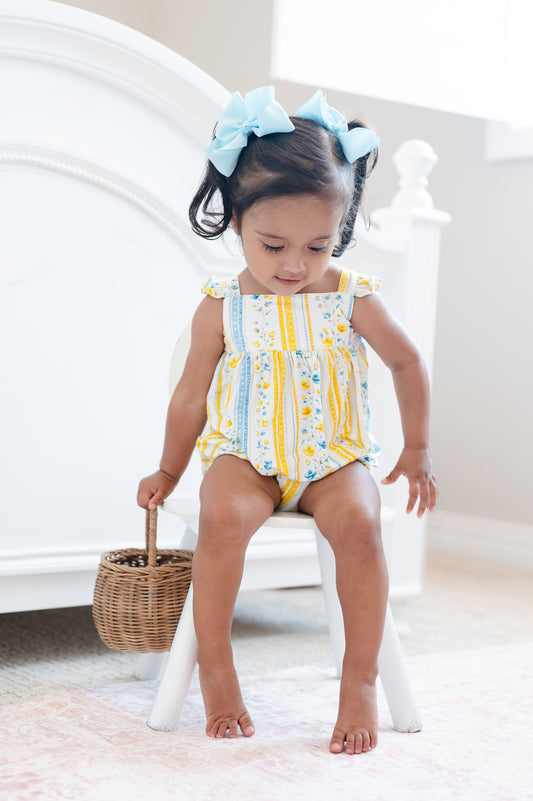 Sunshine & Daisies Girls Bamboo Bubble | Yellow Floral