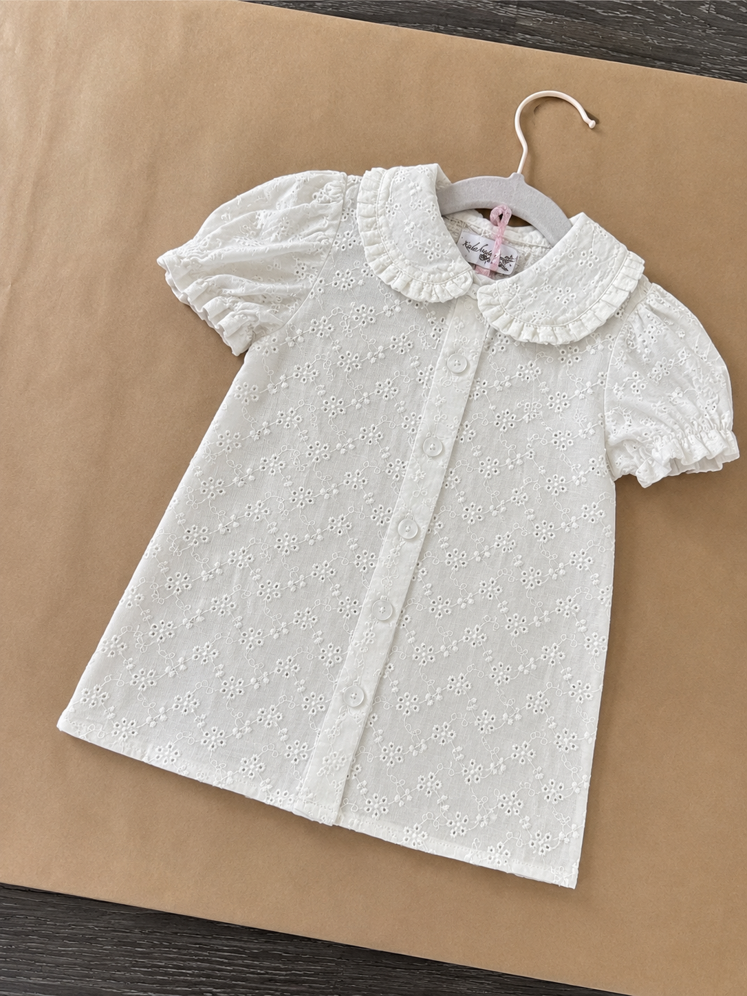 Classic Campus Petite Bloom Short Sleeve Peter Pan Blouse