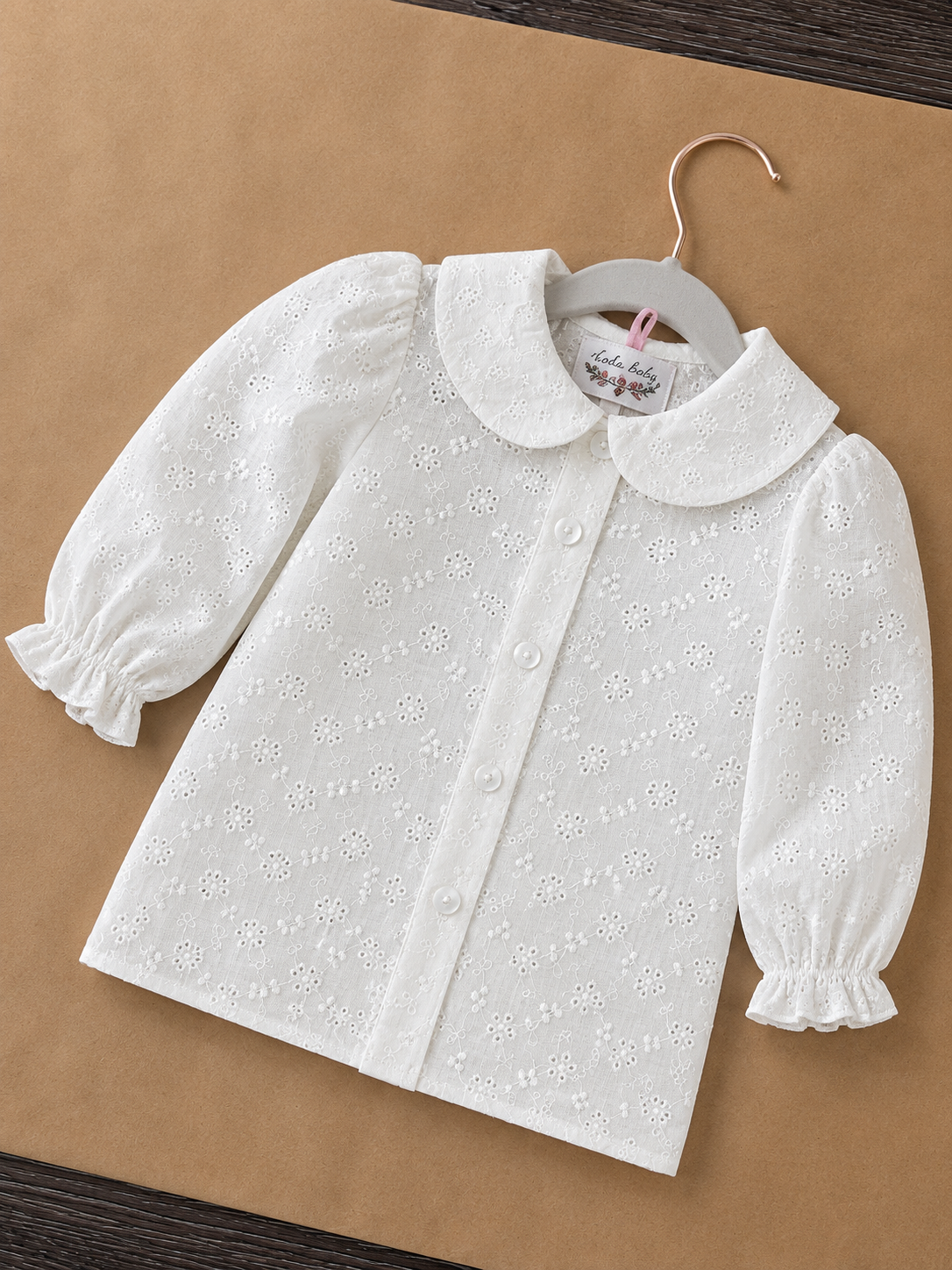 Classic Campus Petite Bloom Long Sleeve Peter Pan Blouse