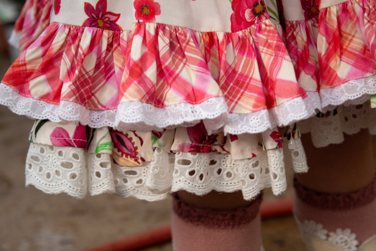 Wildflower Garden Dress – Floral Print Vintage Inspired Boutique Girls Dress | Pearl Button Heirloom Style Classic Girls Dress
