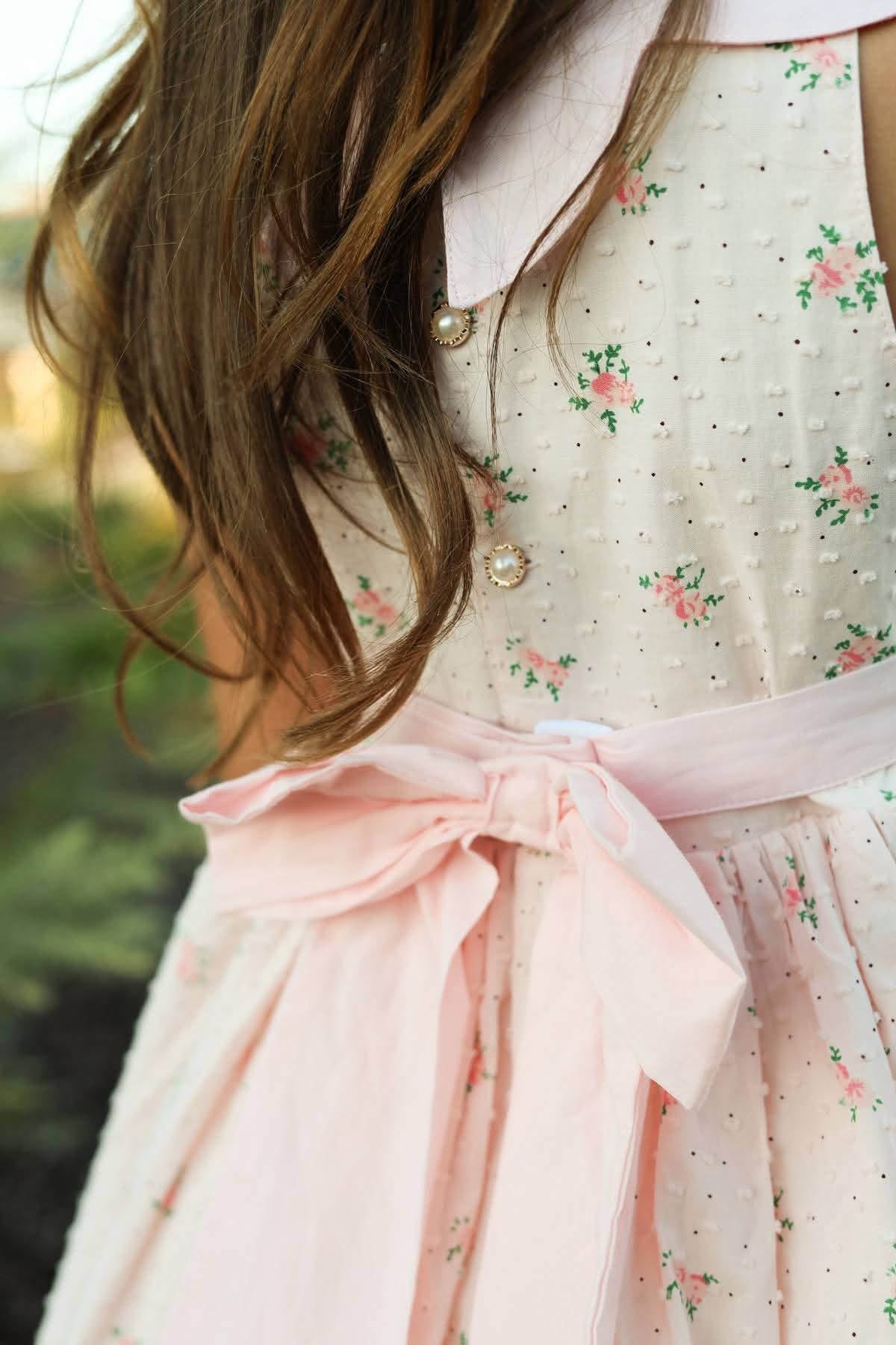 Dear Rosalie – Hand Embroidered Vintage Inspired Cotton Girls Dress | Peter Pan Collar Heirloom Style RTS