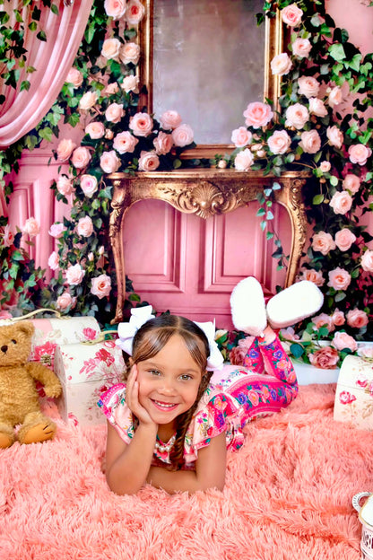 The Pink Chateau Girls Bamboo Pajama Set | Floral Rose