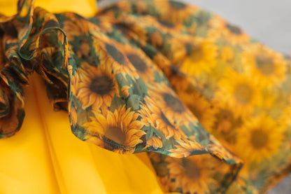 Golden Hour Heirloom — Sunflower Twirl Dress with Bloomer