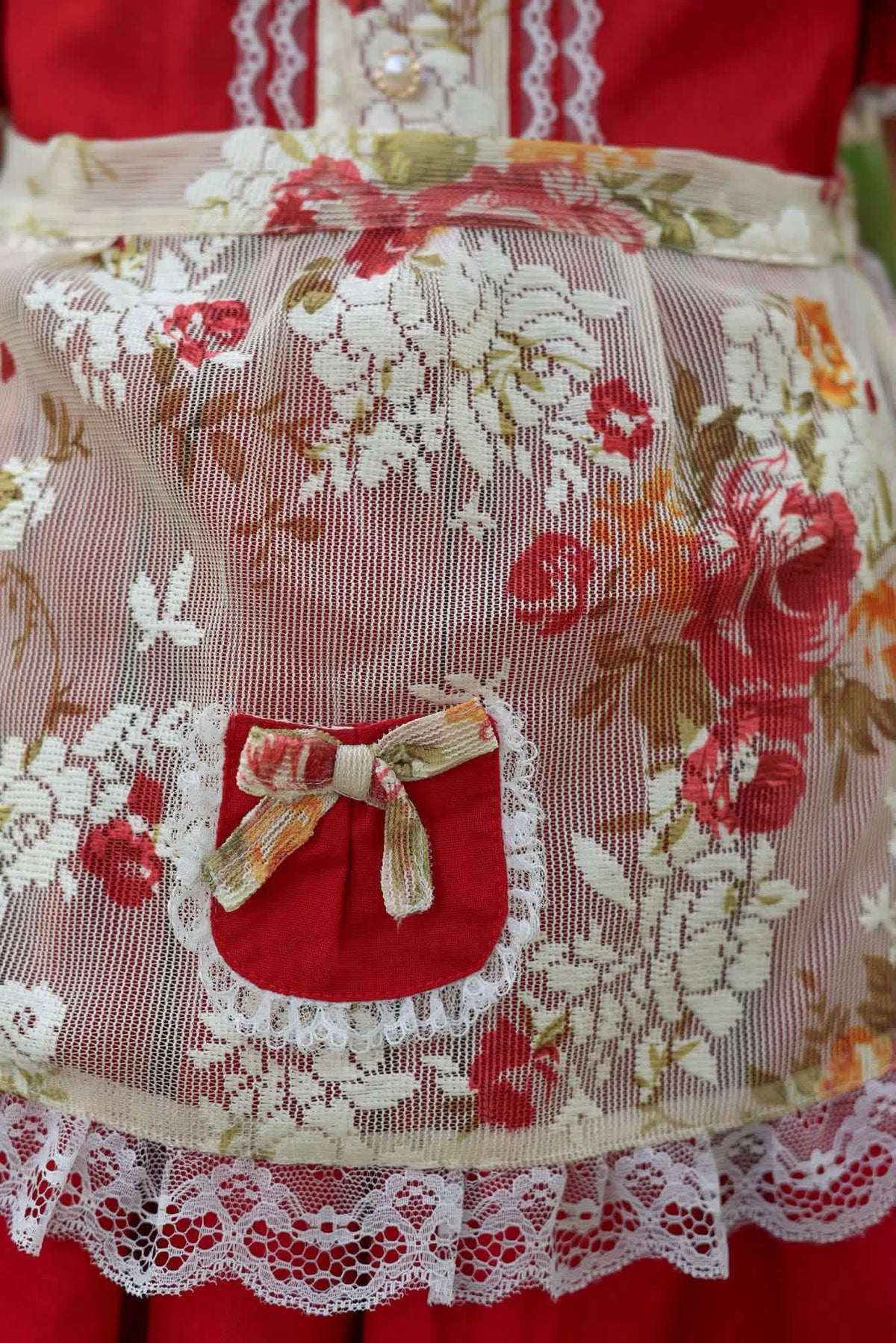 Crimson Cottage Girls Dress Set Red - Ready to Ship