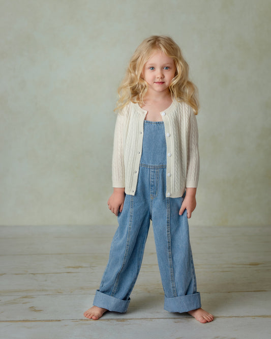 Cashmere Cable Knit Cardigan for Baby & Kids Biege Cream
