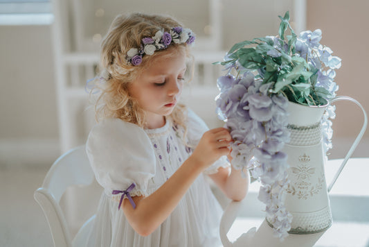 Lavender Bloom Dress – Handmade Embroidery❖ Curated by Kada [Licensed Collection]