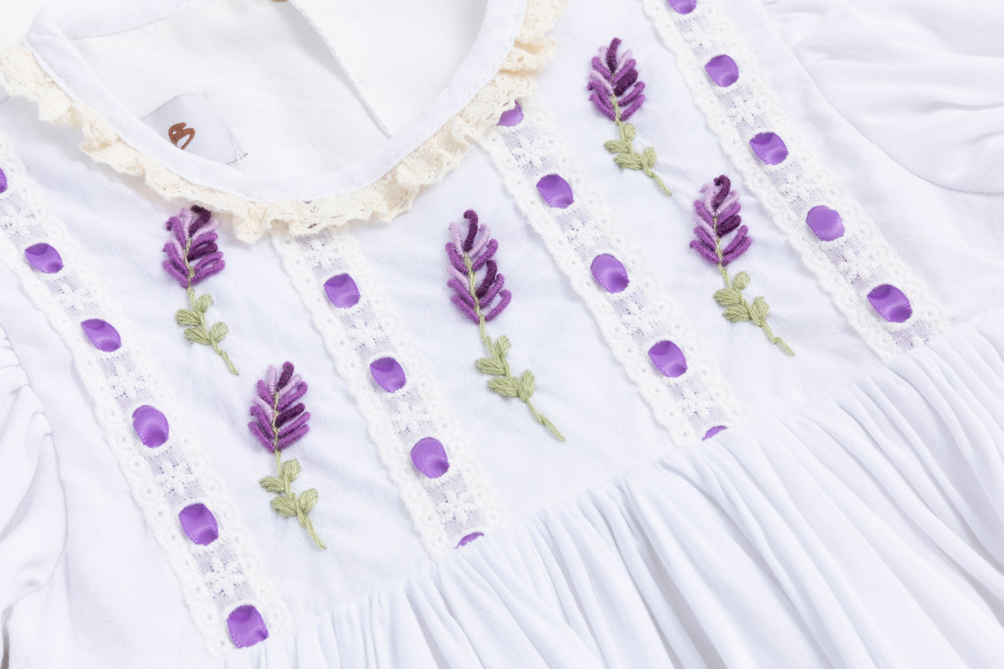 Lavender Bloom Dress – Handmade Embroidery❖ Curated by Kada [Licensed Collection]