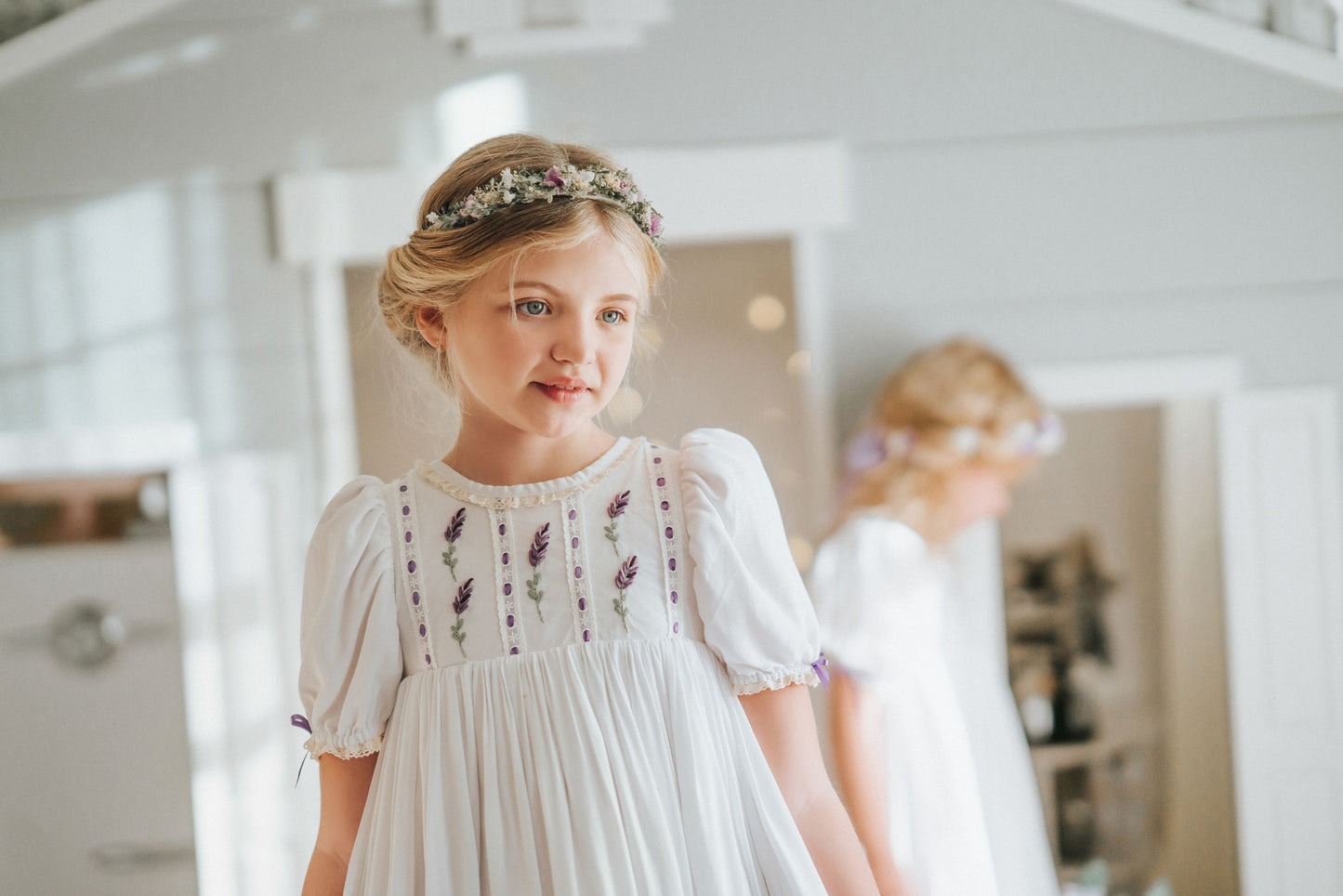 Lavender Bloom Dress – Handmade Embroidery❖ Curated by Kada [Licensed Collection]