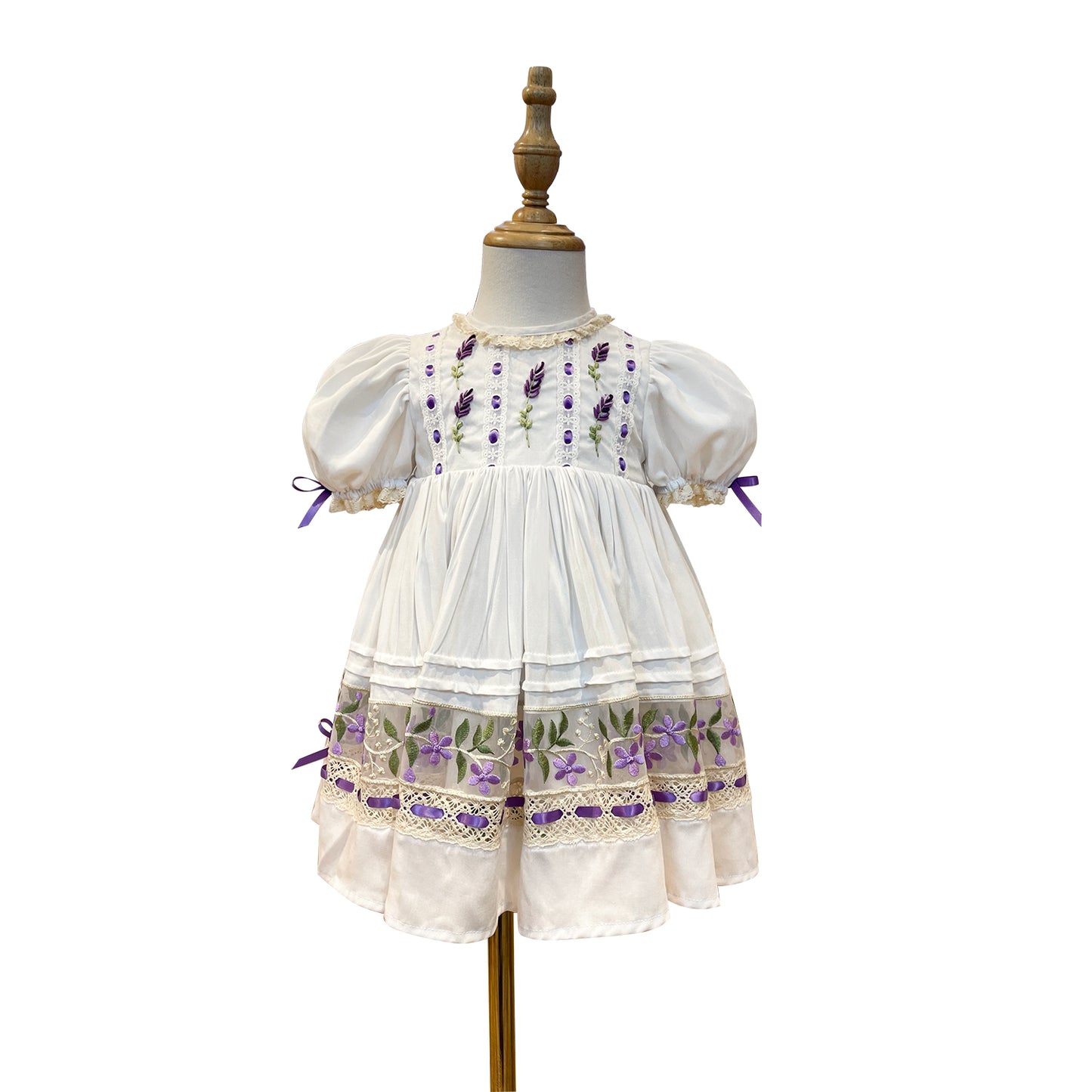 Lavender Bloom Dress – Handmade Embroidery❖ Curated by Kada [Licensed Collection]