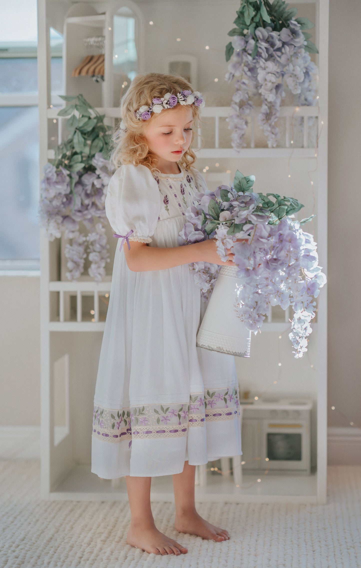 Lavender Bloom Dress – Handmade Embroidery❖ Curated by Kada [Licensed Collection]