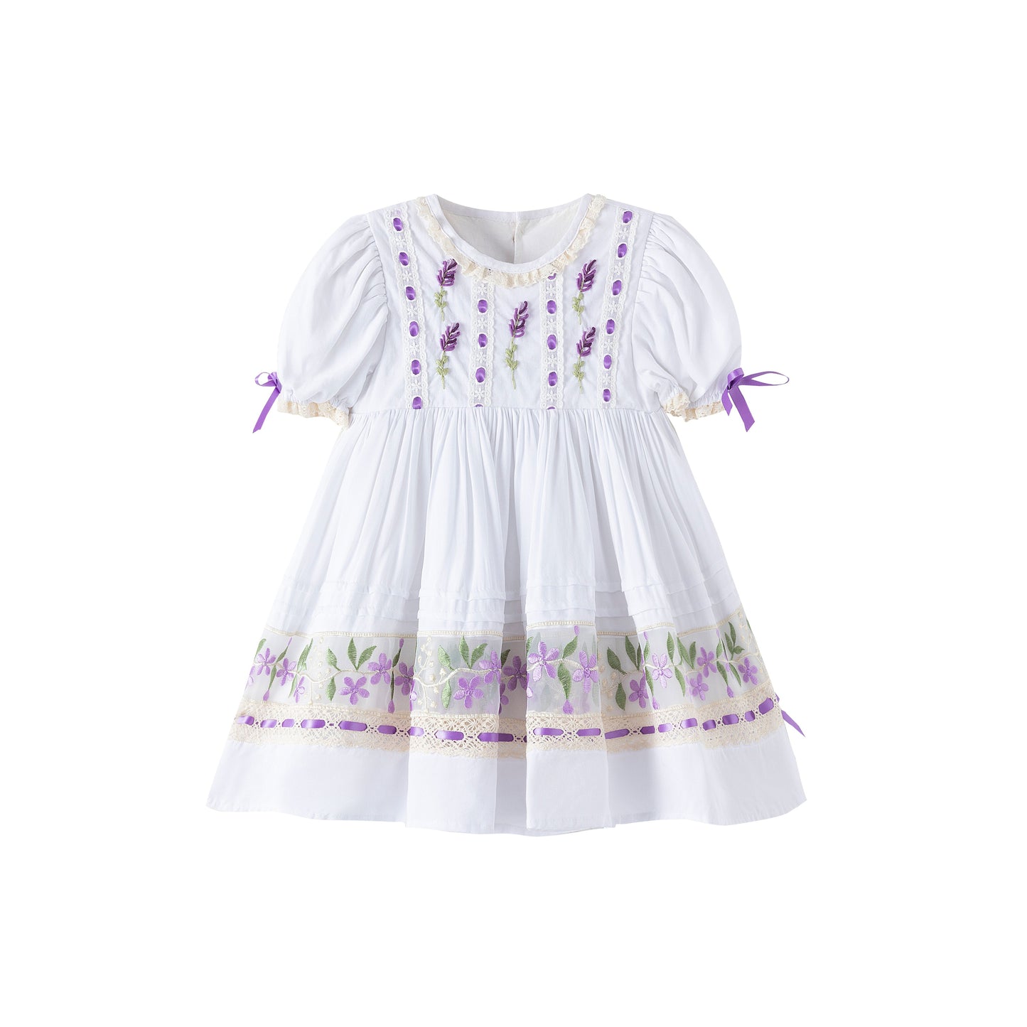 Lavender Bloom Dress – Handmade Embroidery❖ Curated by Kada [Licensed Collection]