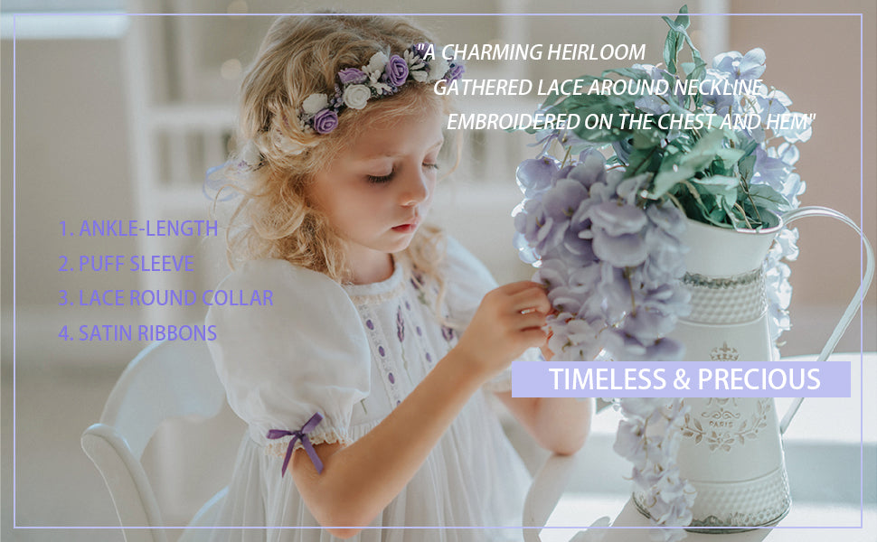 Lavender Bloom Dress – Handmade Embroidery❖ Curated by Kada [Licensed Collection]