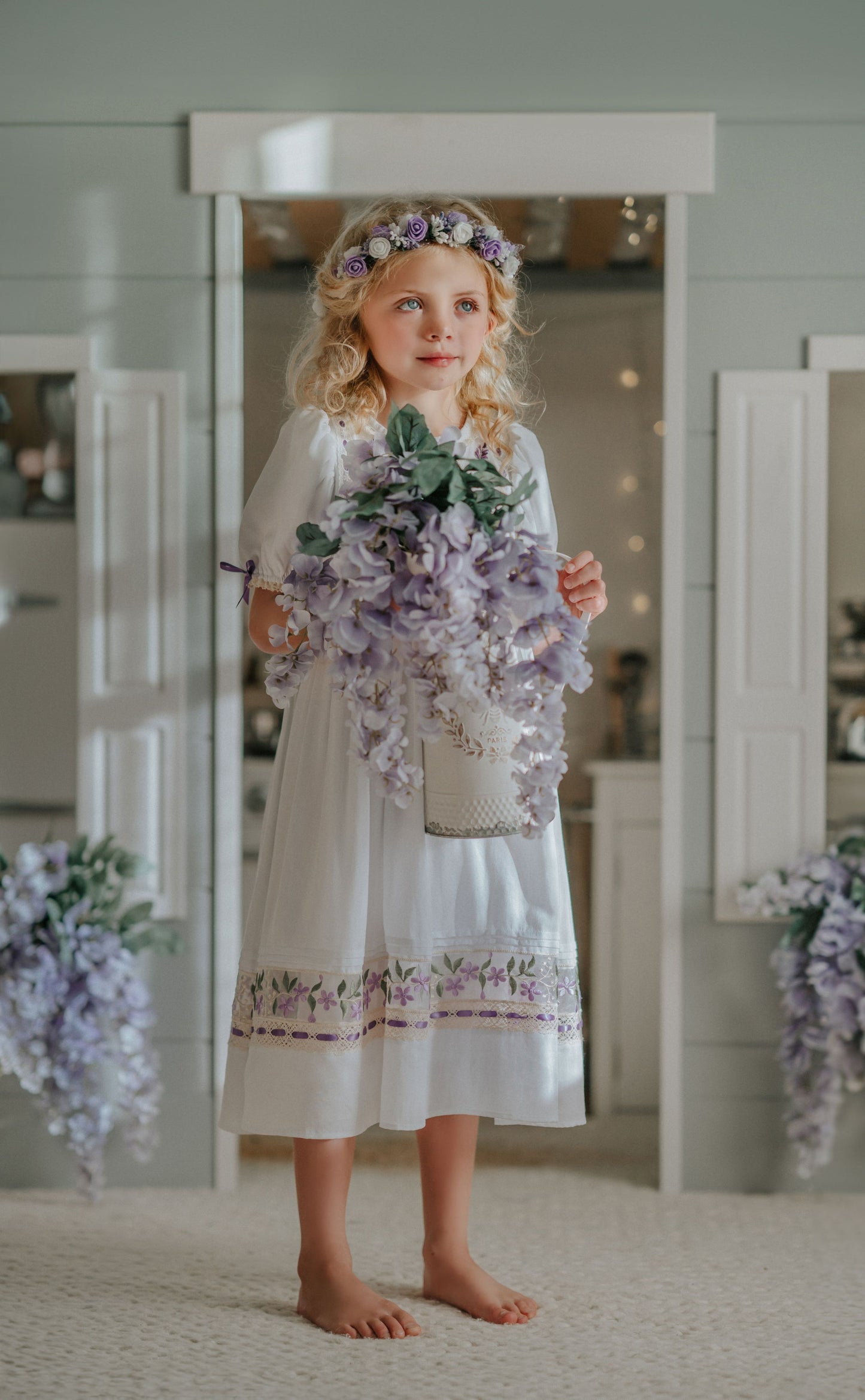 Lavender Bloom Dress – Handmade Embroidery❖ Curated by Kada [Licensed Collection]
