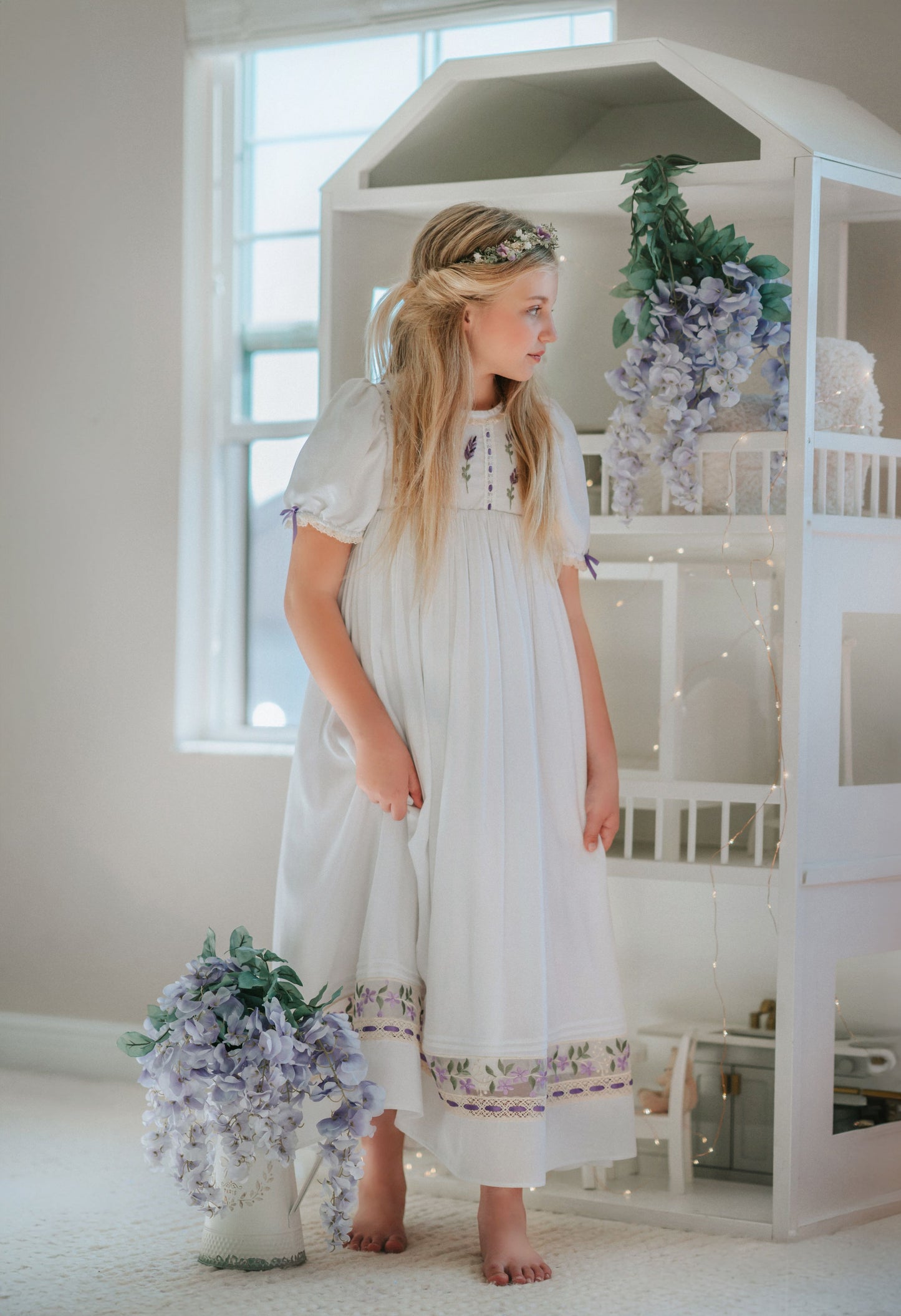 Lavender Bloom Dress – Handmade Embroidery❖ Curated by Kada [Licensed Collection]
