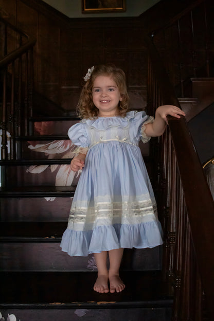 Celestine Heirloom Dress – Vintage Inspired Lace Boutique Girls Dress | Viscose Long Silhouette Heirloom Style