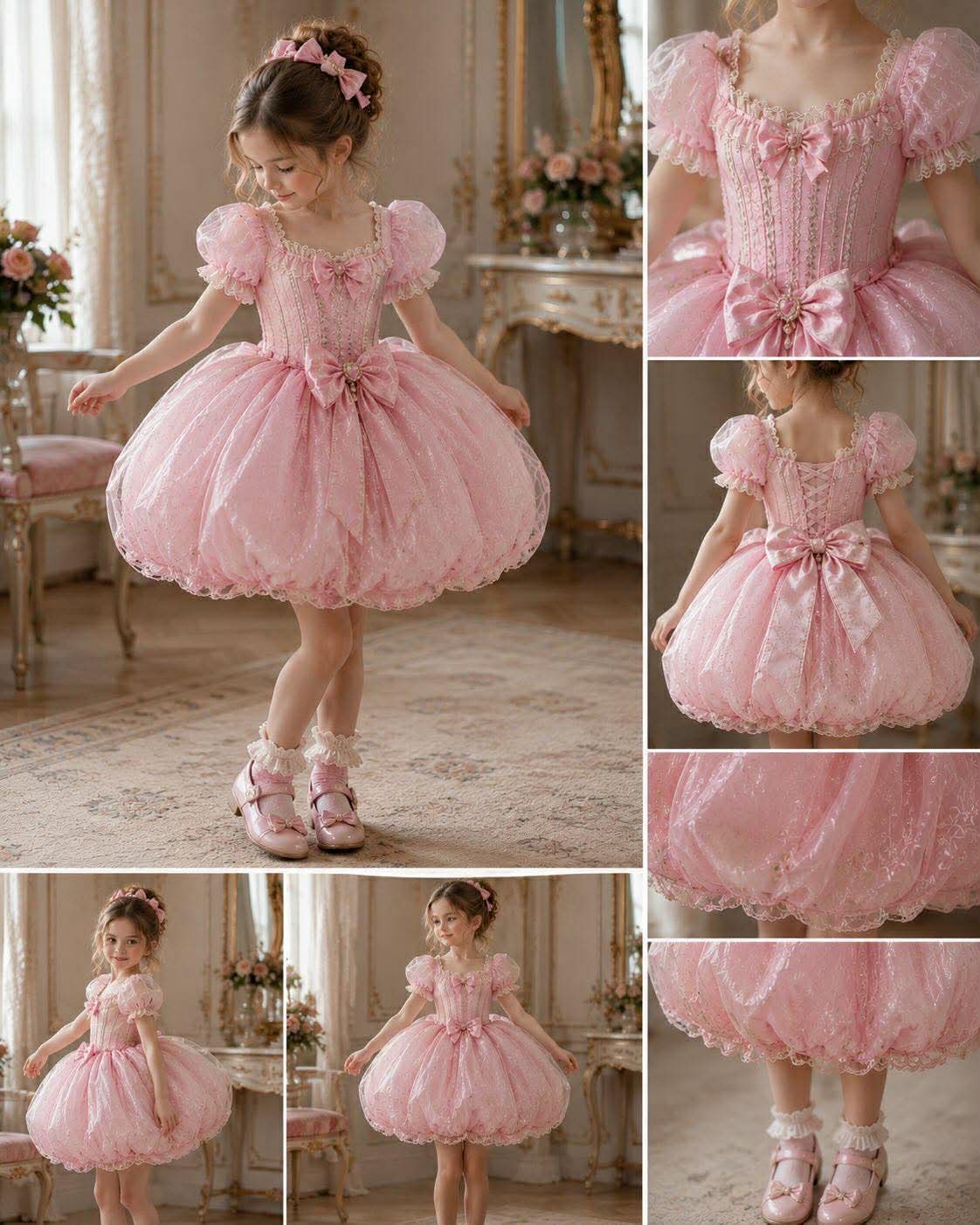 Petal Cloud — Girls Pink Bubble Dress, Made to Measure