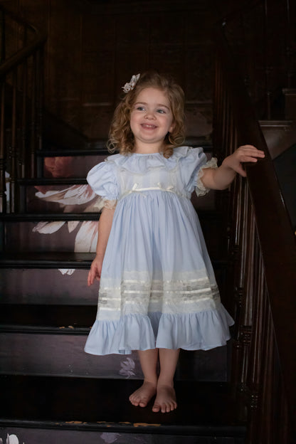 Celestine Heirloom Dress – Vintage Inspired Lace Boutique Girls Dress | Viscose Long Silhouette Heirloom Style