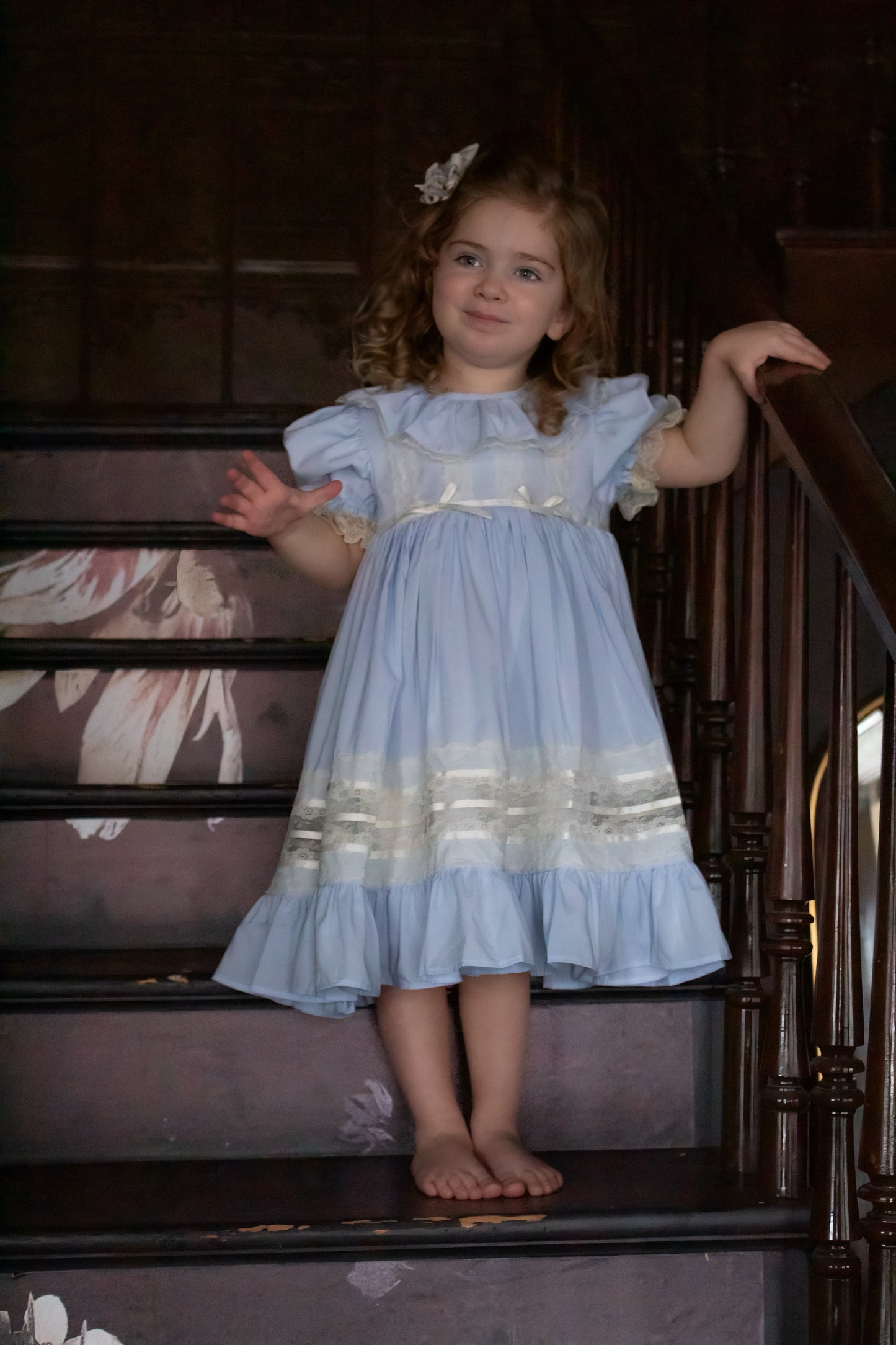 Celestine Heirloom Dress – Vintage Inspired Lace Boutique Girls Dress | Viscose Long Silhouette Heirloom Style