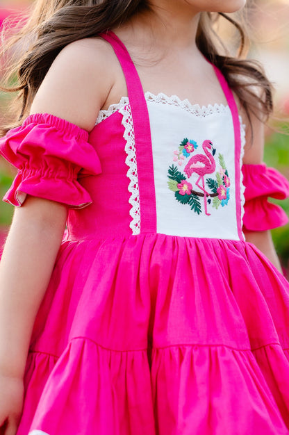 Flamingo Bloom Petti Dress