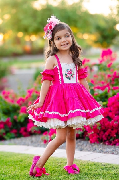 Flamingo Bloom Petti Dress