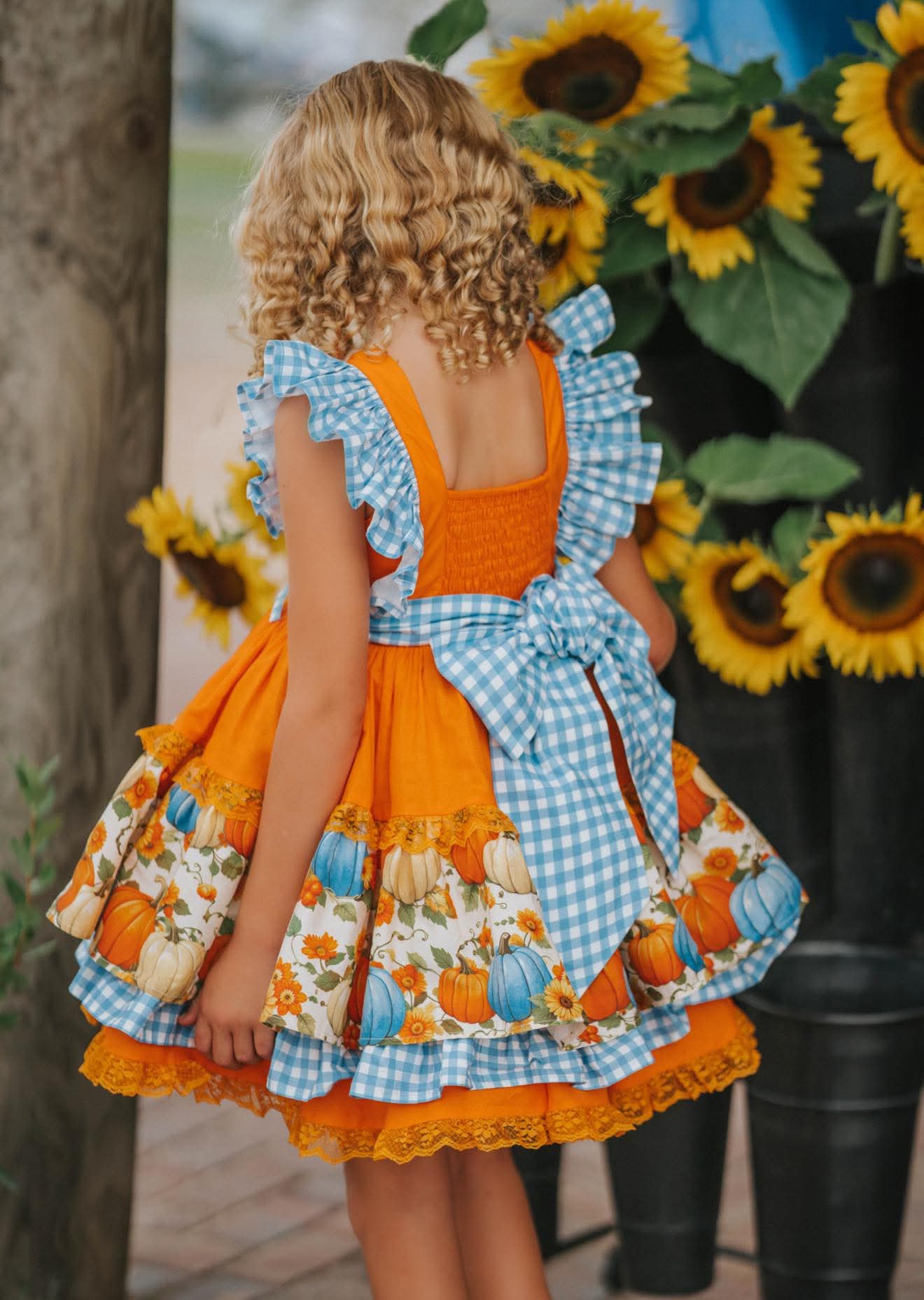 Pumpkin Season at Willow Manor | Girls Heirloom Fall Dress Set
