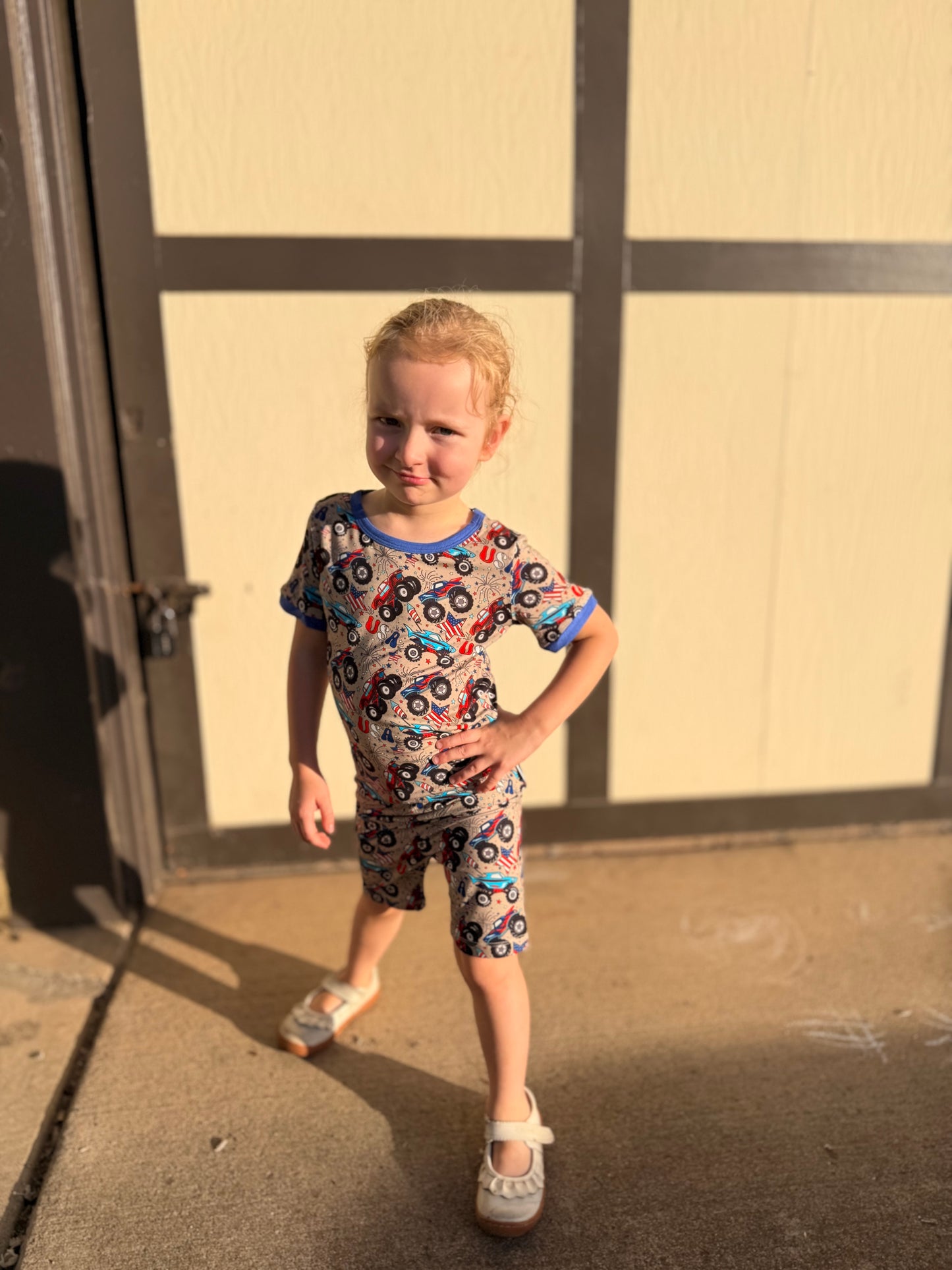 Crush It Boys Bamboo Shorts Pajama Set | 4th of July