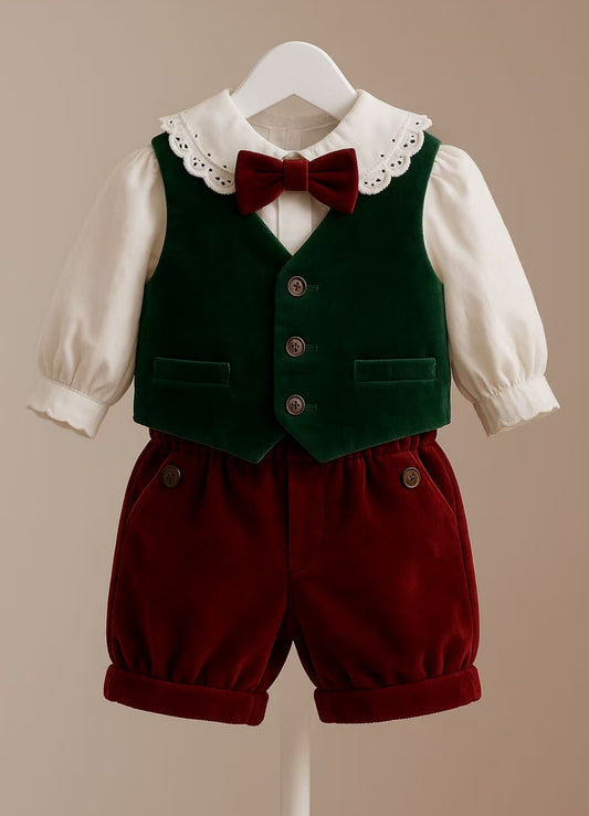 Velvet Noël Boys’ Outfit • Shorts Edition | 4-Piece / 3-Piece / Separates | PREORDER 🎄✨