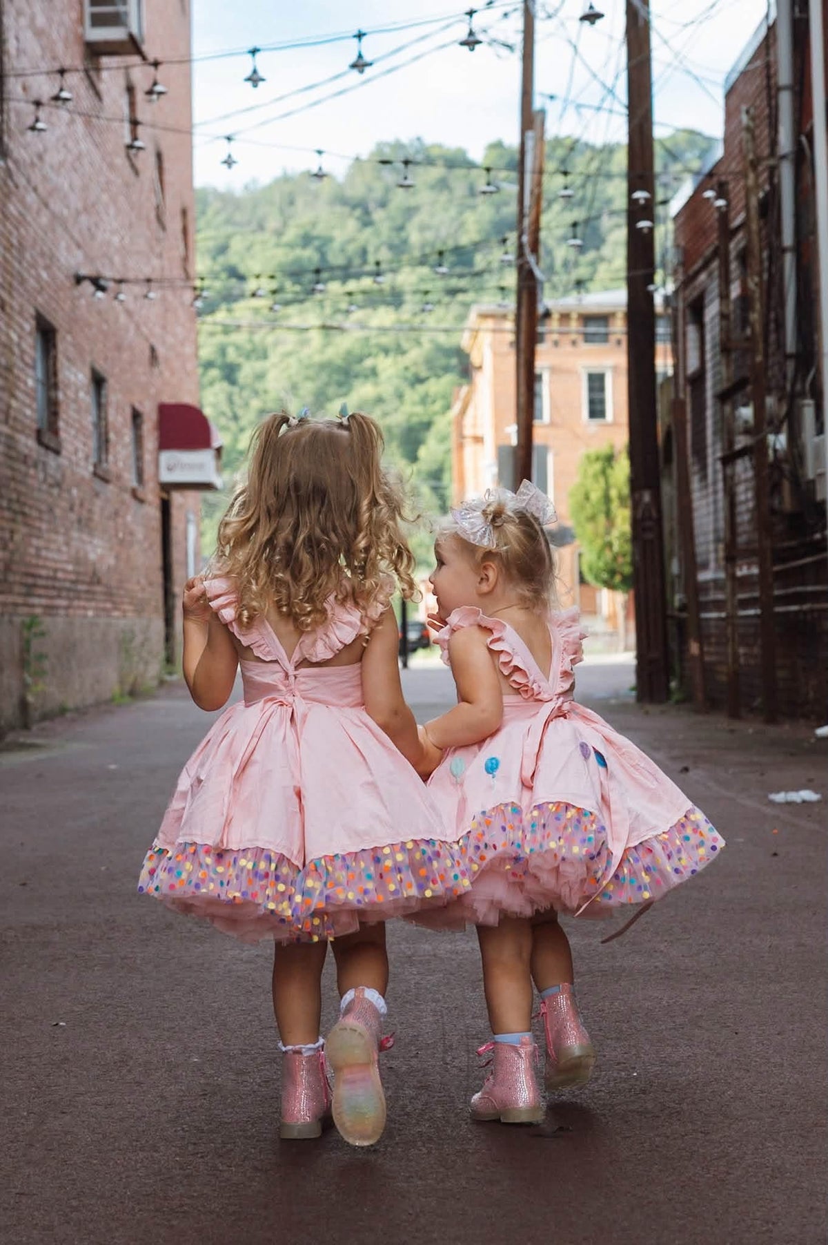 Parade en Rose Dress – HAND Embroidered Vintage Inspired Cotton Boutique Girls Dress | Tulle Lace Ruffle Heirloom Style