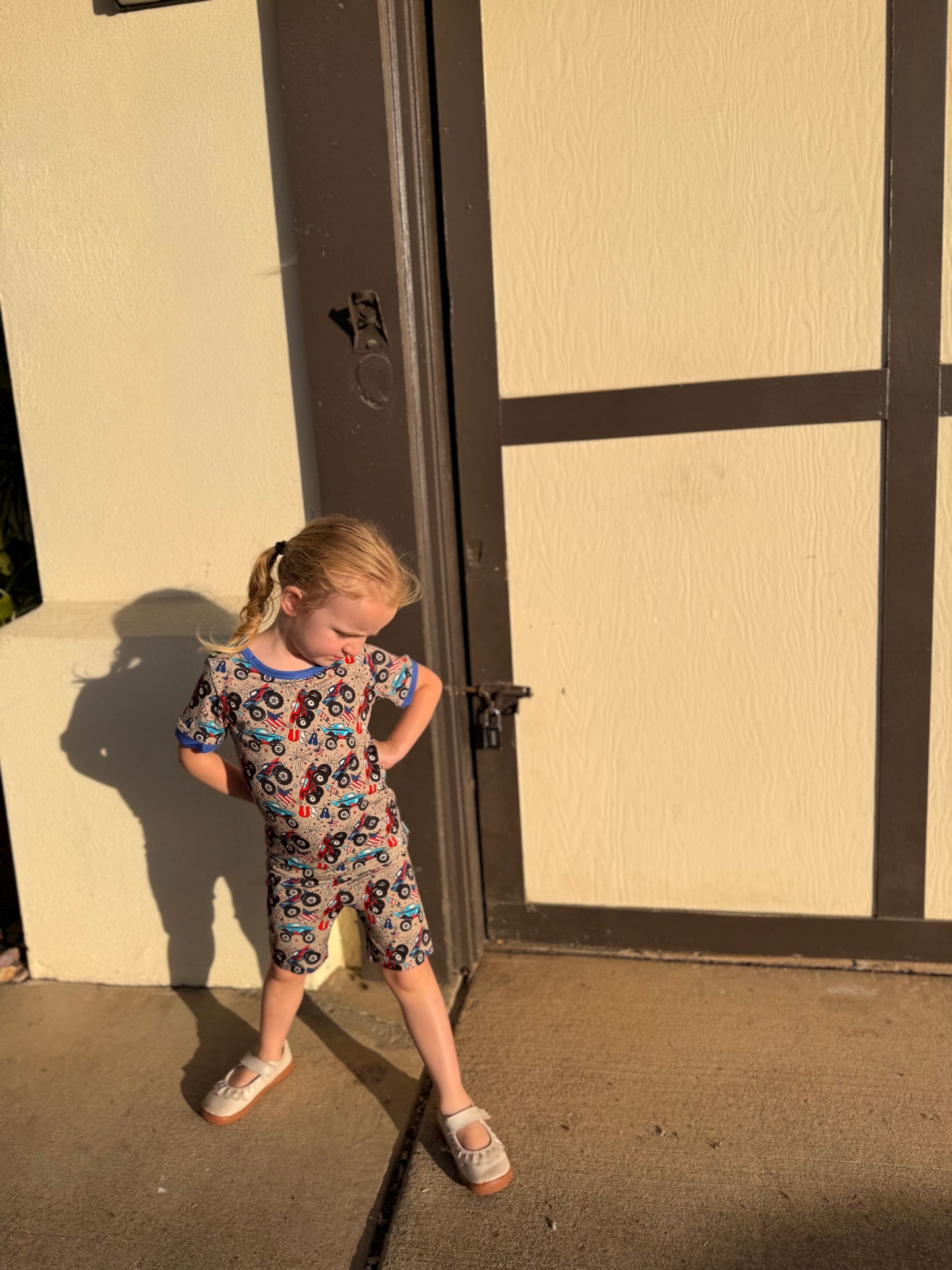Crush It Boys Bamboo Shorts Pajama Set | 4th of July