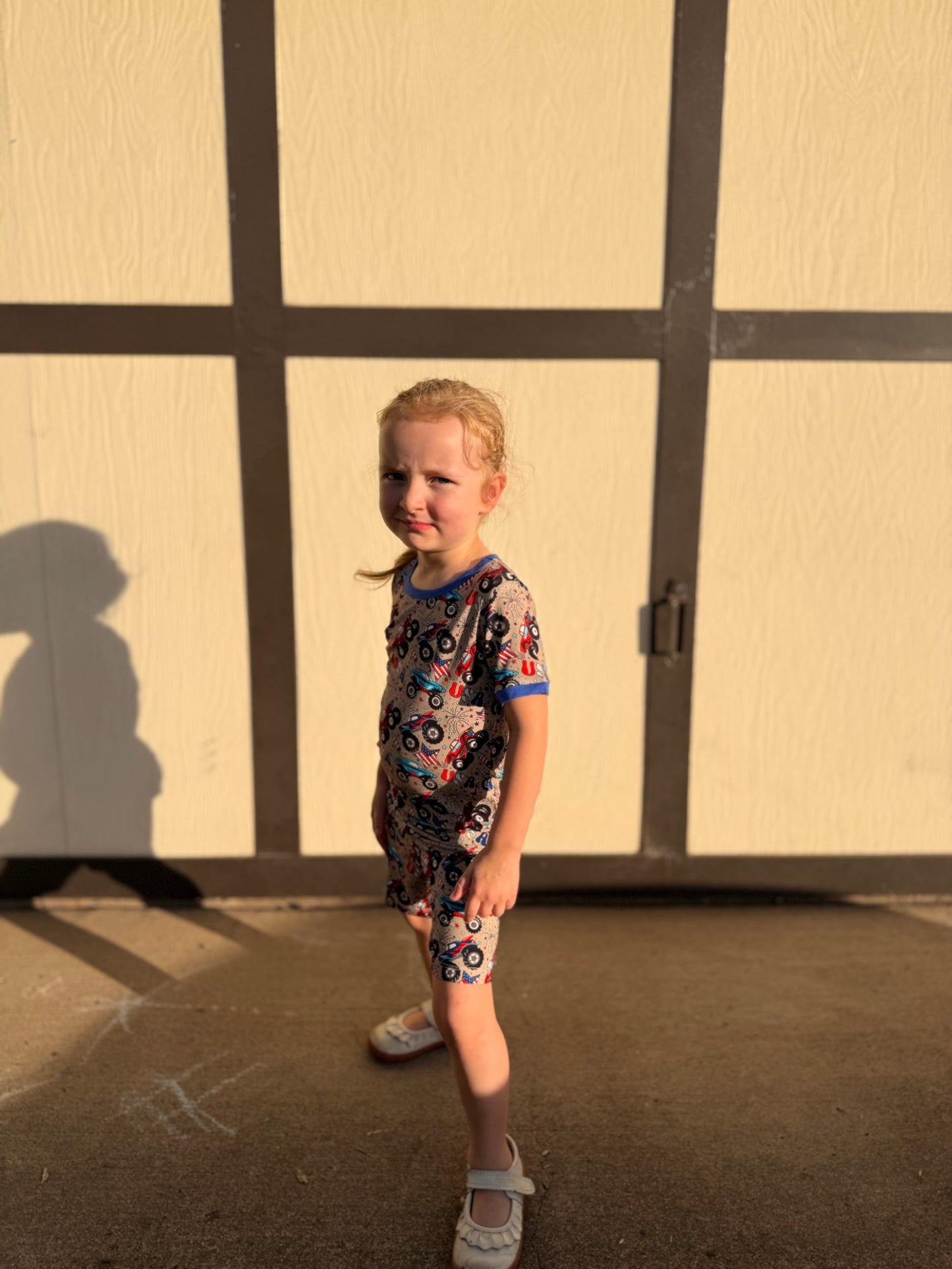 Crush It Boys Bamboo Shorts Pajama Set | 4th of July