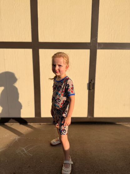 Crush It Boys Bamboo Shorts Pajama Set | 4th of July