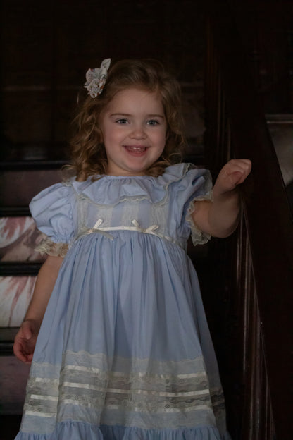 Celestine Heirloom Dress – Vintage Inspired Lace Boutique Girls Dress | Viscose Long Silhouette Heirloom Style