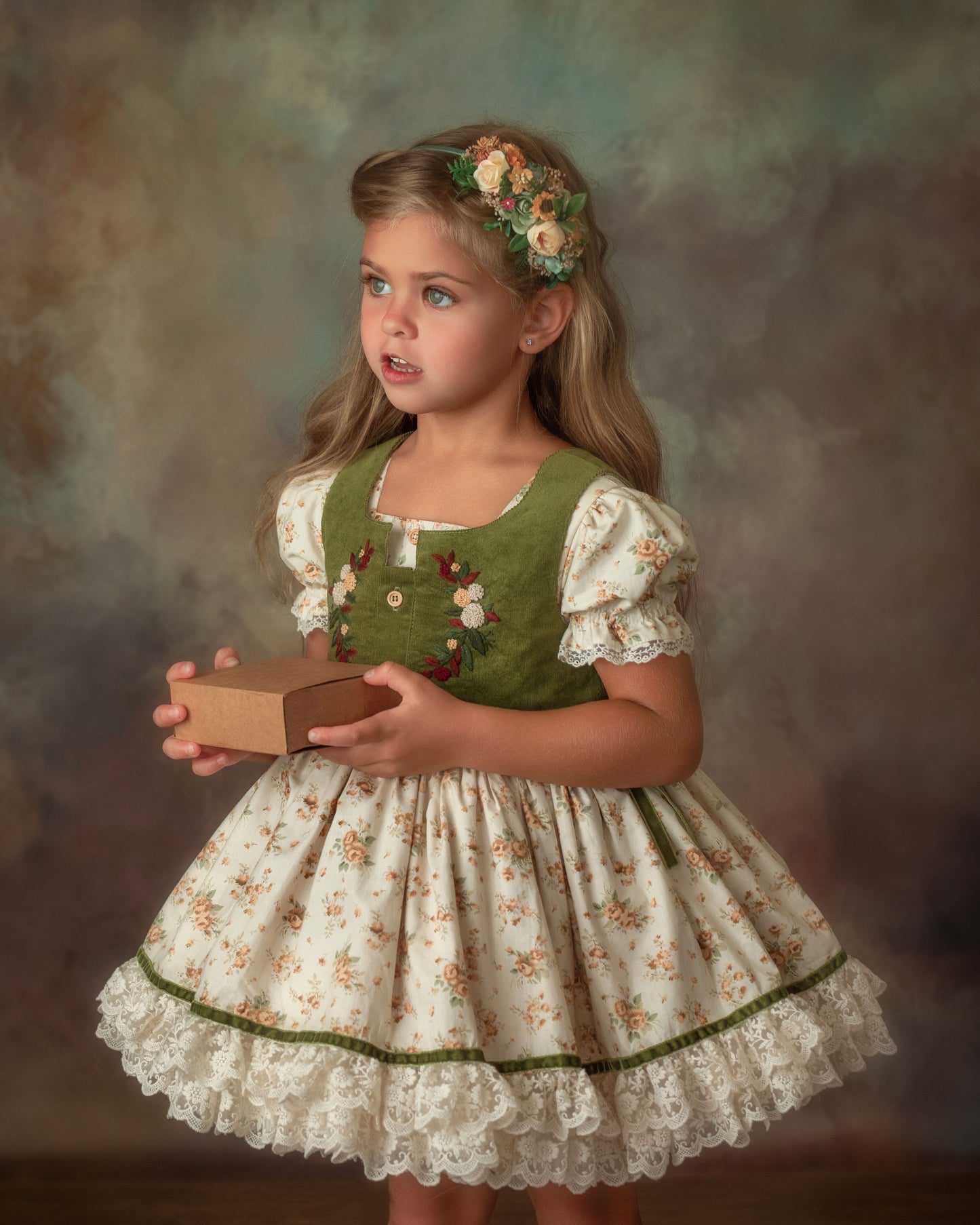 The Everwood Dress – Hand Embroidered Vintage Inspired Cotton Girls Dress | Detachable Vest Heirloom Style