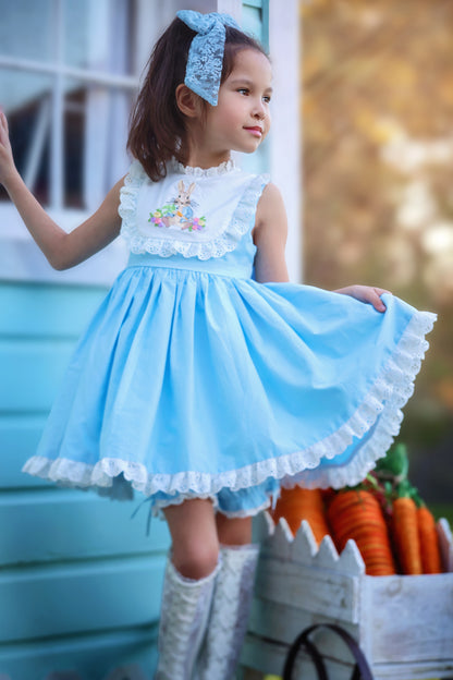 Cottontail Dreams – Embroidered Girls Easter Dress | Luxury Boutique Spring & Birthday Dress