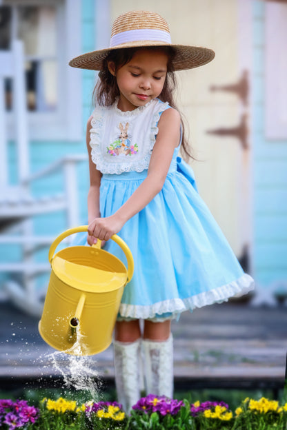 Cottontail Dreams – Embroidered Girls Easter Dress | Luxury Boutique Spring & Birthday Dress
