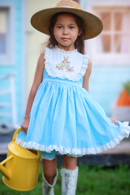 Cottontail Dreams – Embroidered Girls Easter Dress | Luxury Boutique Spring & Birthday Dress