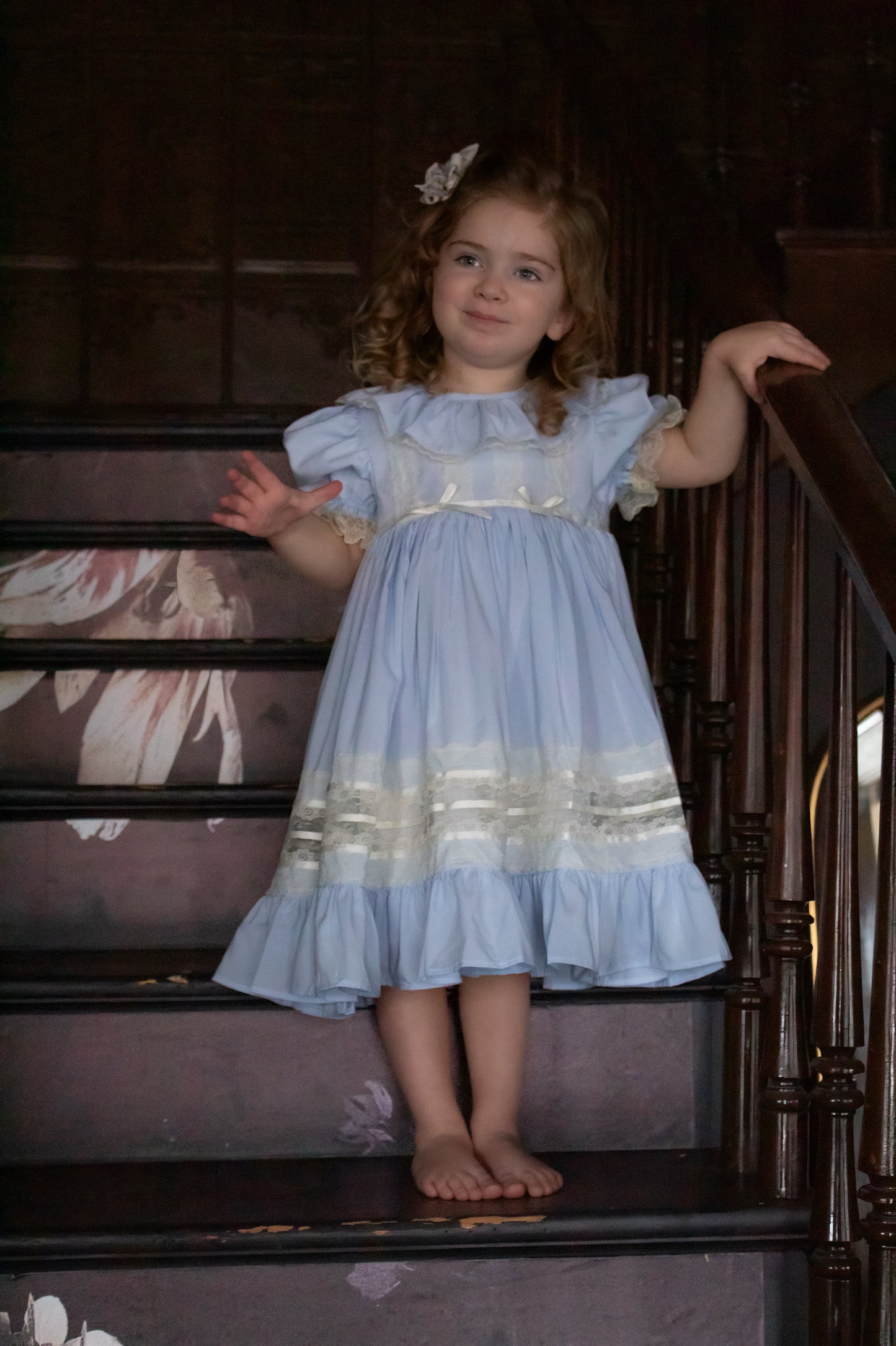 Celestine Heirloom Dress – Vintage Inspired Lace Boutique Girls Dress | Viscose Long Silhouette Heirloom Style