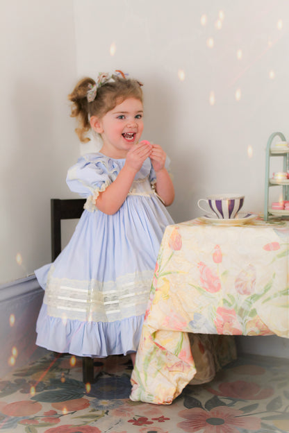 Celestine Heirloom Dress – Vintage Inspired Lace Boutique Girls Dress | Viscose Long Silhouette Heirloom Style
