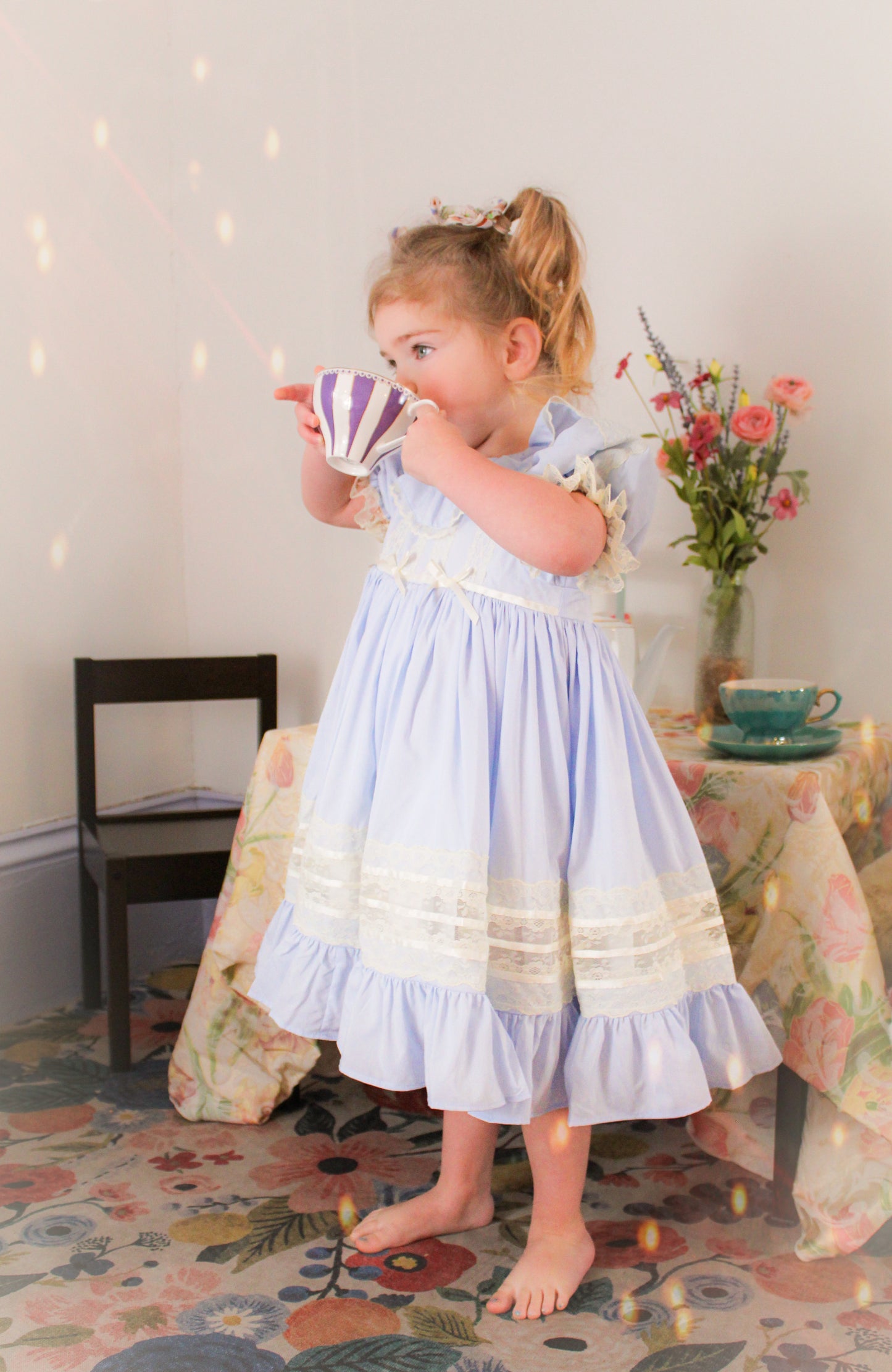 Celestine Heirloom Dress – Vintage Inspired Lace Boutique Girls Dress | Viscose Long Silhouette Heirloom Style