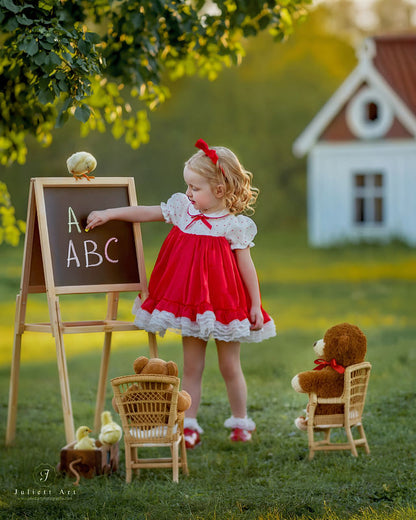 Petit Rouge Délice Dress – Vintage Inspired Boutique Girls Dress | Lace Organza Heirloom Style Special Occasion