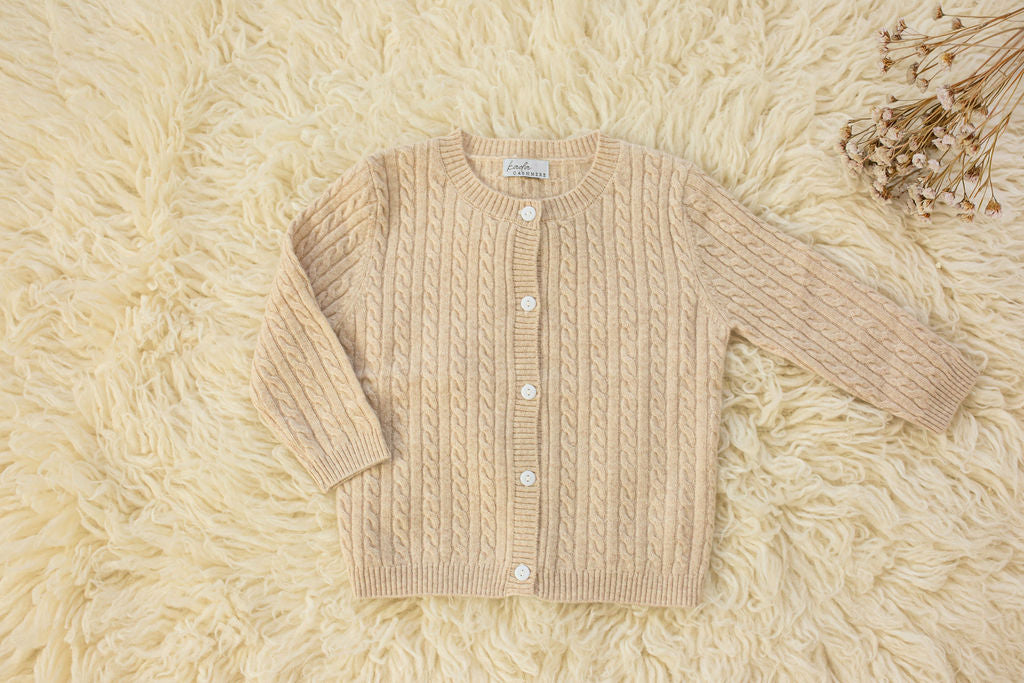 Cashmere Cable Knit Cardigan for Baby & Kids