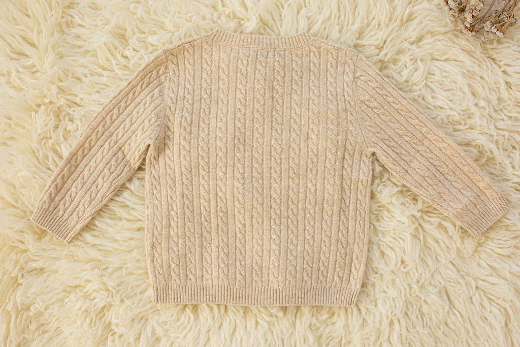 Cashmere Cable Knit Cardigan for Baby & Kids