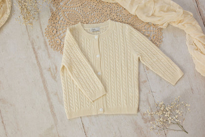 Cashmere Cable Knit Cardigan for Baby & Kids