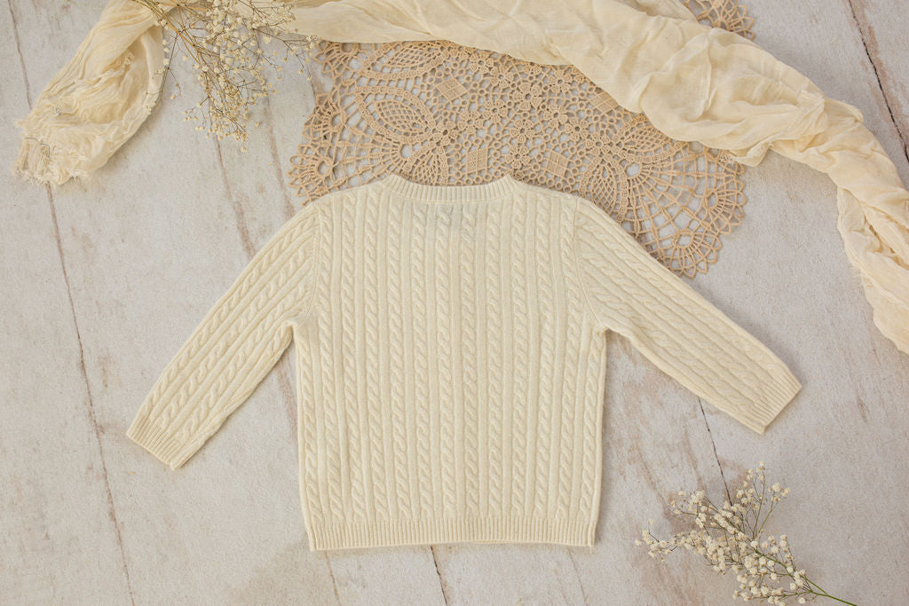 Cashmere Cable Knit Cardigan for Baby & Kids