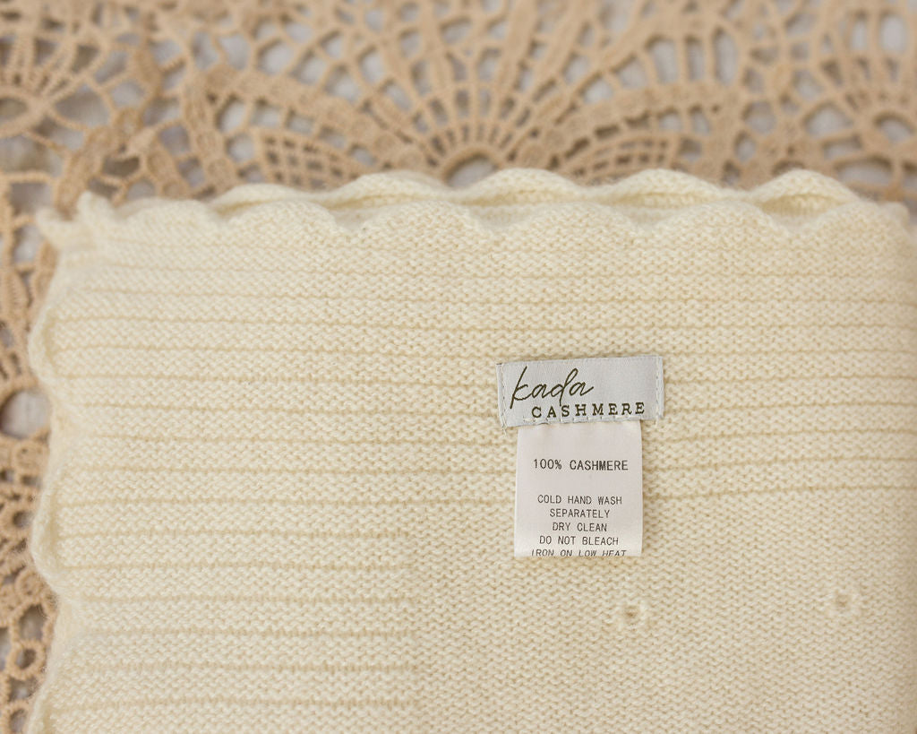 Cashmere Baby Blanket — Heirloom Pointelle Stitch