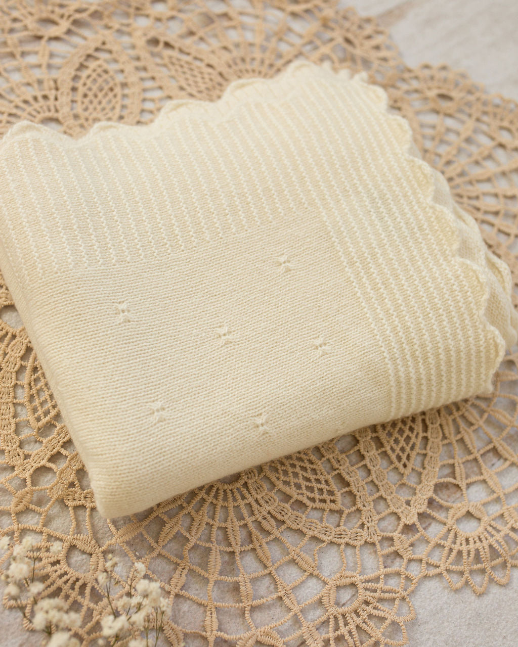 Cashmere Baby Blanket — Heirloom Pointelle Stitch