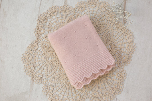 Cashmere Baby Blanket — Heirloom Pointelle Blush Pink