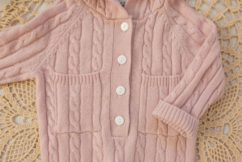 Cashmere Baby Bear Onesie — Hooded Romper with Bear Ears